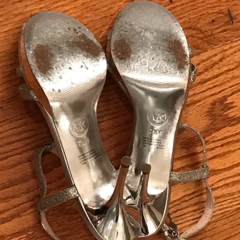 Michael Kors T-Strap Heels, Silver - Picture 5 of 5